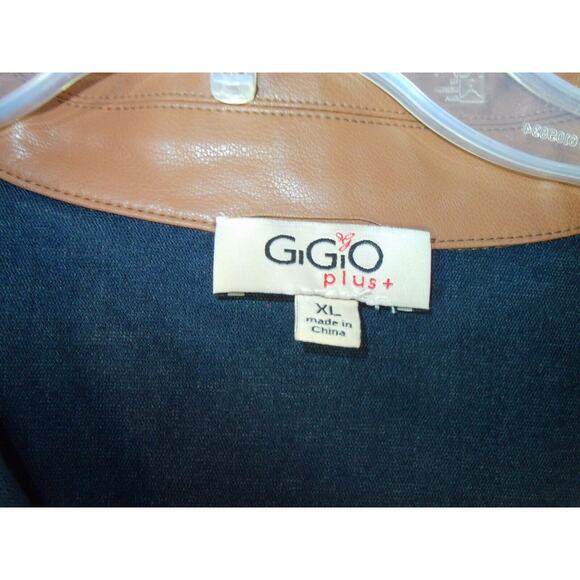 Gigio Vegan Leather Button Shirt Shacket Jacket Medium Brown Women's Size XL - Picture 3 of 13